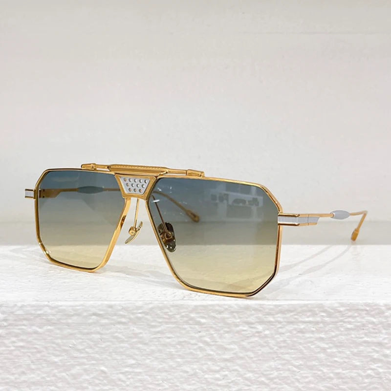 Lunettes de Soleil Ovales Alliage Punk Haute Rue Dégradé UV400 Unisexe – CLEVI Paris