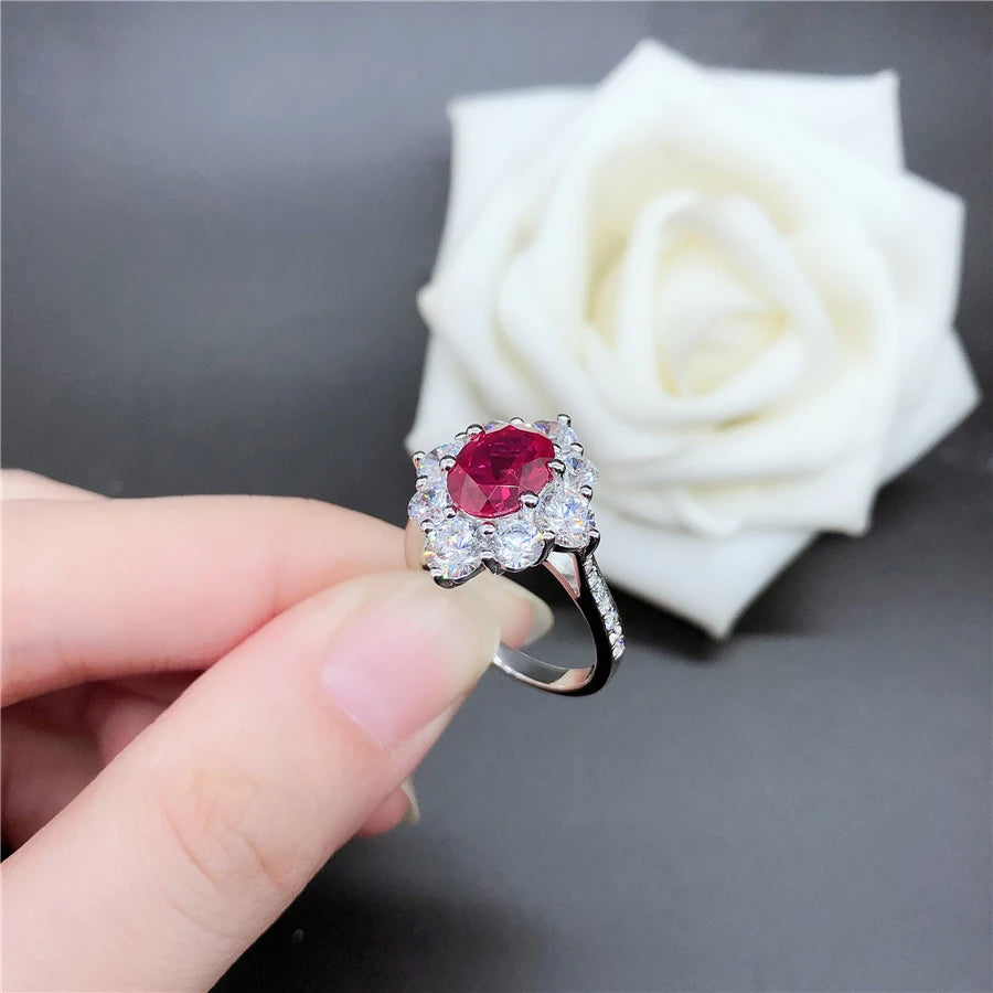 Bague Femme Rubis 2 Carats Or Blanc 18K – CLEVI Paris