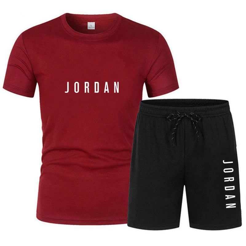 Ensemble Homme T-Shirt Col Rond + Short Imprimé Digital Casual Sport Été – CLEVI Paris