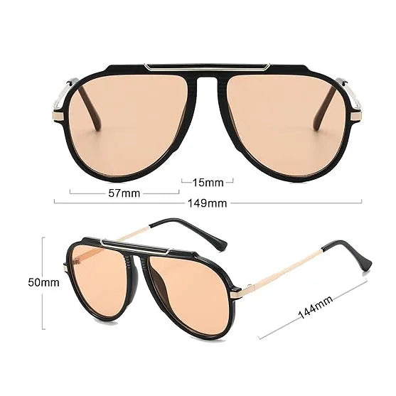 Lunettes de Soleil Oversize Pilot Dégradé Métal Unisexe – CLEVI Paris