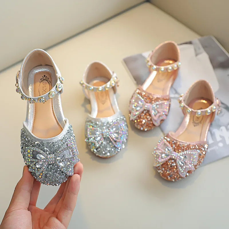Chaussures fille scintillantes à nœud – CLEVI Paris