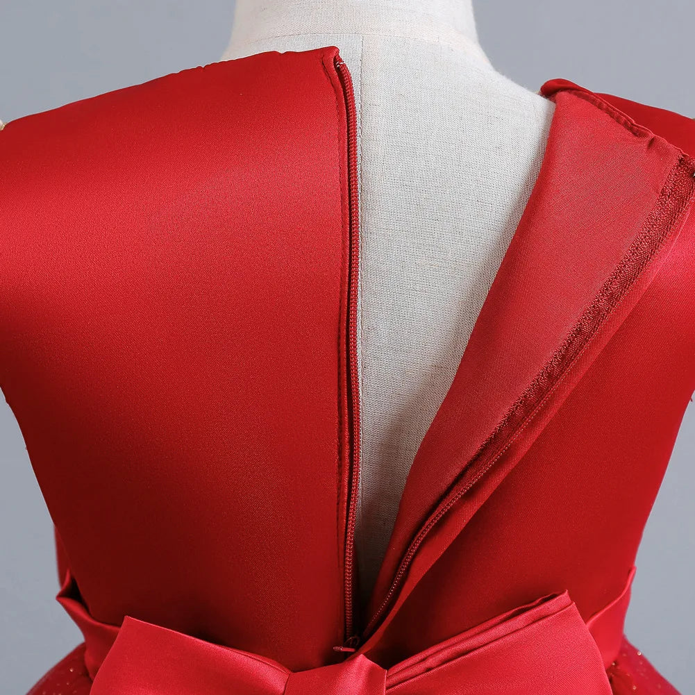 Robe longue de cérémonie fille avec nœud – CLEVI Paris