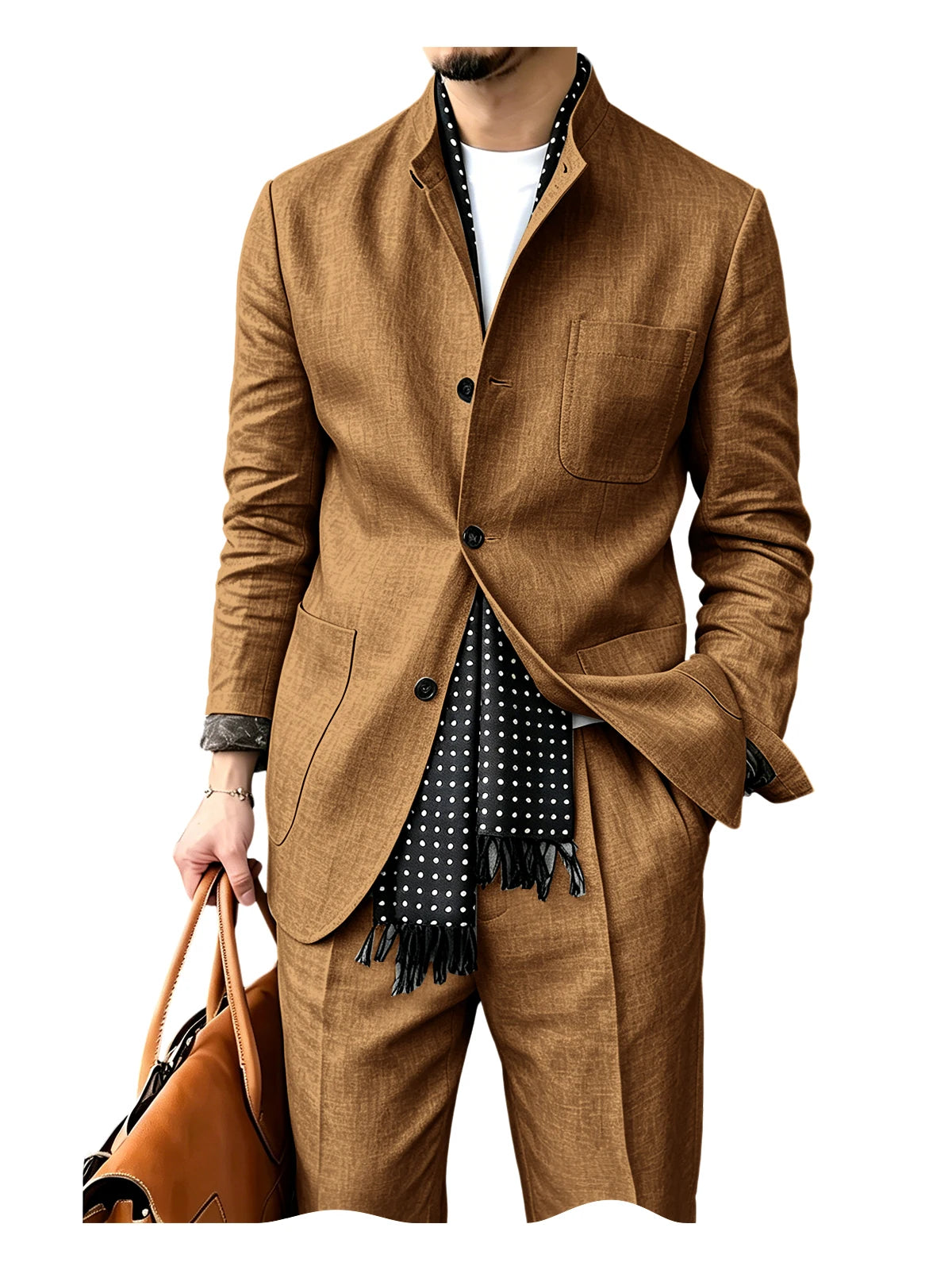Costume homme 2 pièces en lin, veste et pantalon – CLEVI Paris