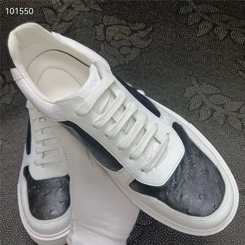 Sneakers Cuir Autruche Véritable Homme Lacets – CLEVI Paris