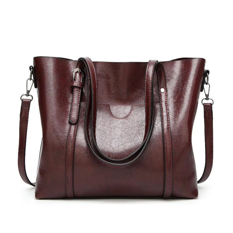 Sac Épaule PU Souple Femme Vintage 32x12x29cm Multi-Poches Bandoulière 115cm – CLEVI Paris