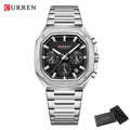 CURREN Montre Quartz Homme Sport Carrée Acier Étanche Chronographe – CLEVI Paris