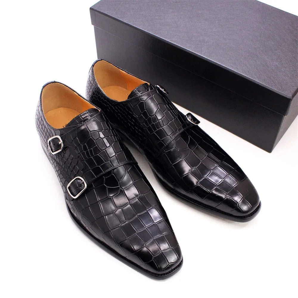 Chaussures homme à double boucle en cuir – CLEVI Paris