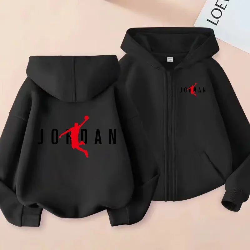 Sweat enfant à capuche zippé imprimé – CLEVI Paris