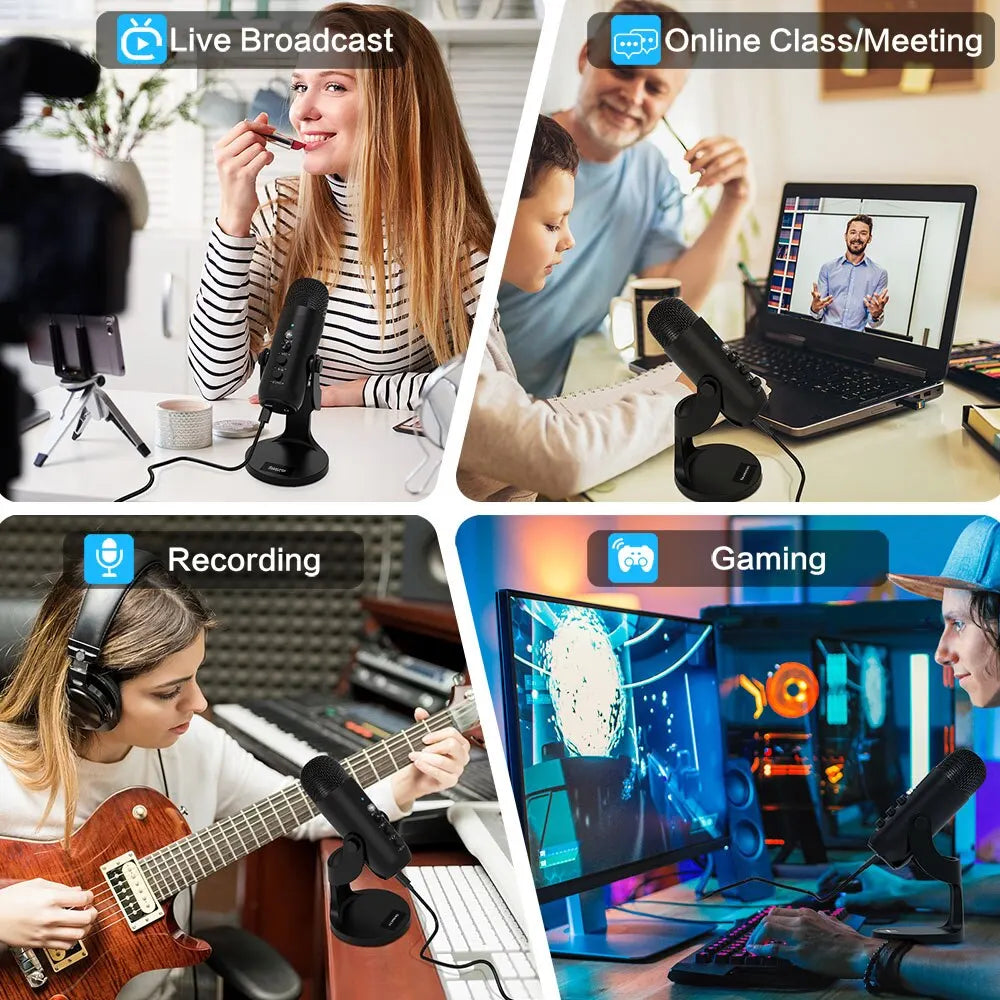 Microphone USB Condensateur HAOMUREN Cardioïde Podcast Gaming – CLEVI Paris