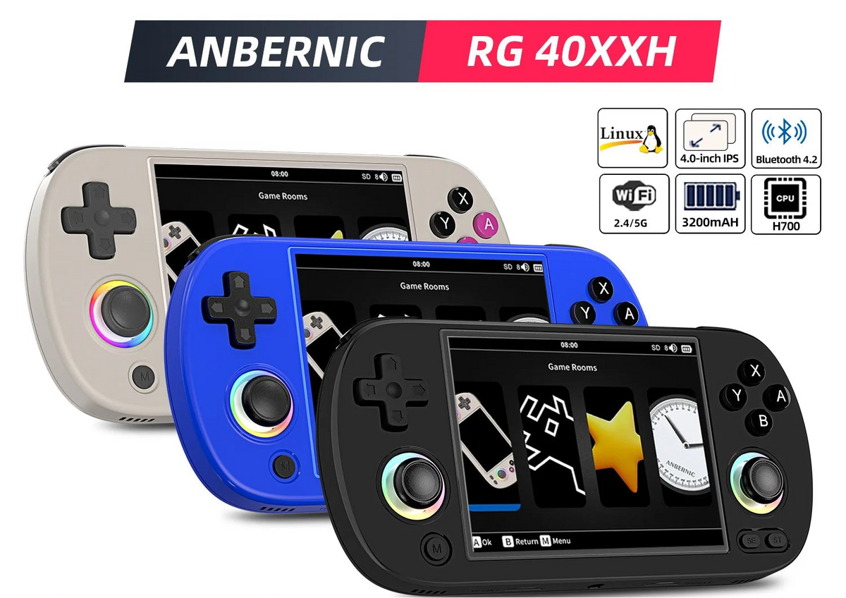 Console rétro Anbernic RG40XX H 4 pouces – CLEVI Paris