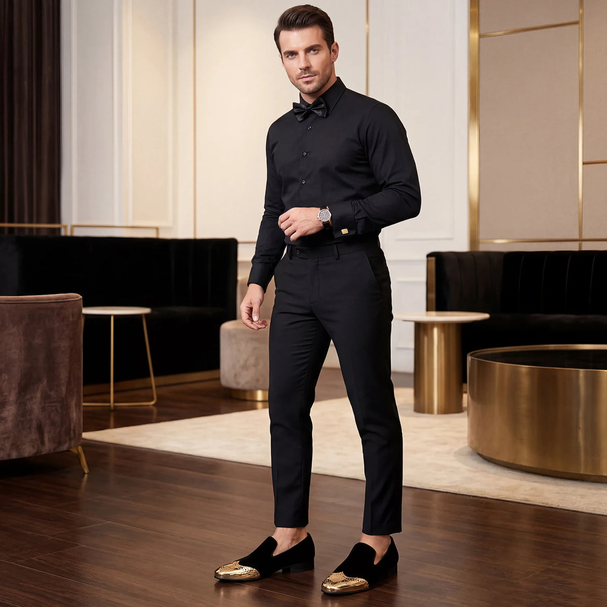 Loafers Velours Boucle Métal Gentleman Homme – CLEVI Paris