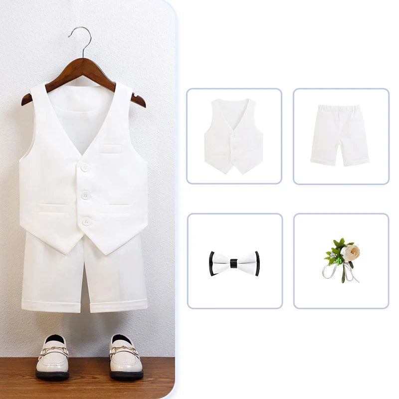 Costume été garçon, ensembles gilet et short – CLEVI Paris