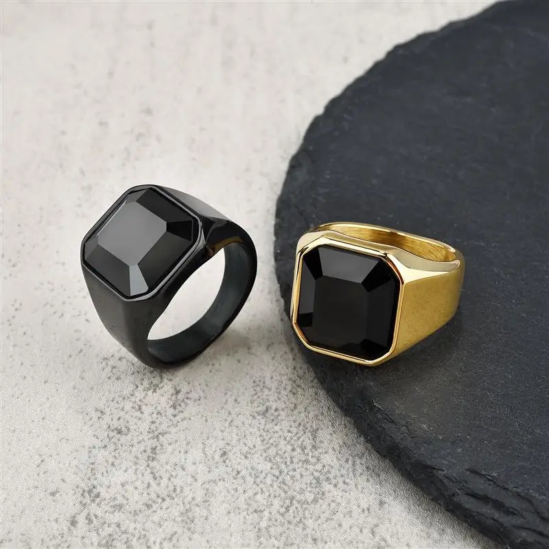 Bague Homme en Acier Inoxydable et Zircon – CLEVI Paris
