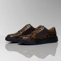 Sneakers Cuir Crocodile Homme Casual Marron Lacets – CLEVI Paris