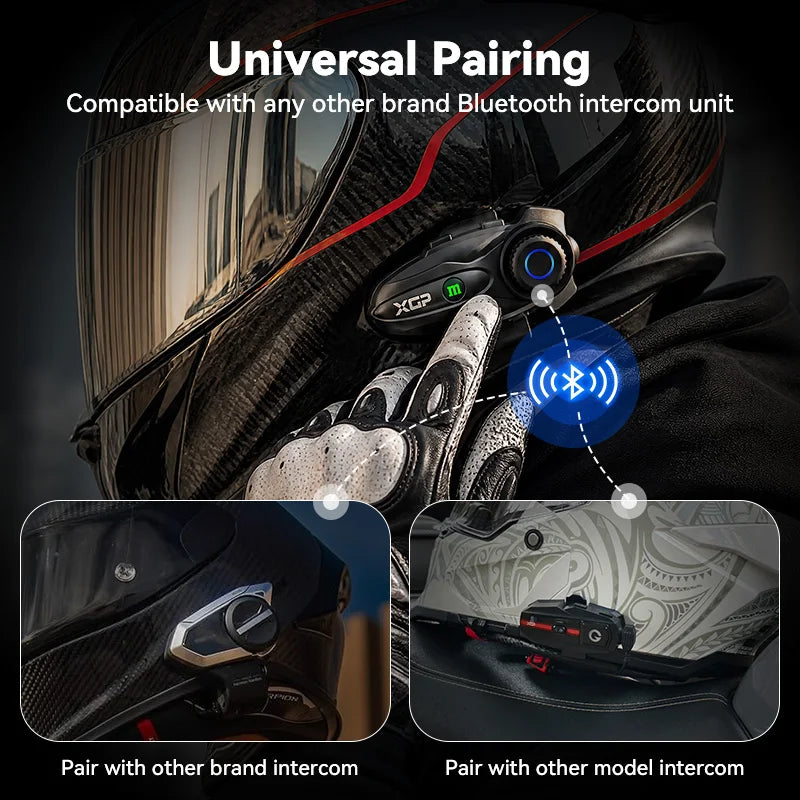 Intercom Moto XGP X10 Bluetooth 5.3 IP67 10 Riders 1km – CLEVI Paris