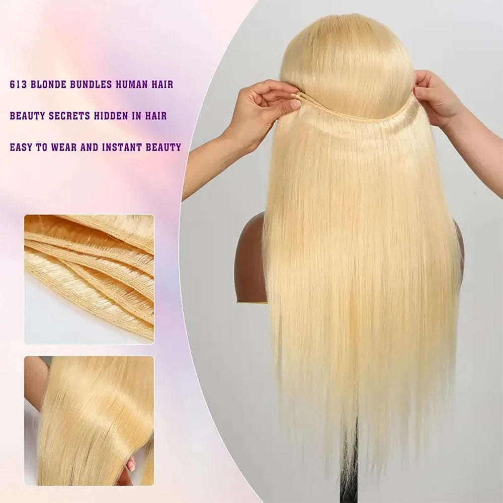 Bundles Cheveux Humains Lisses Blonde 613 Vietnamiens BELEXTENS – CLEVI Paris