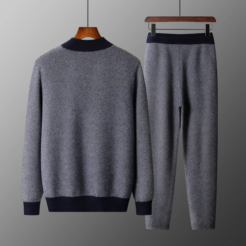 Ensemble homme en laine à chevrons – CLEVI Paris