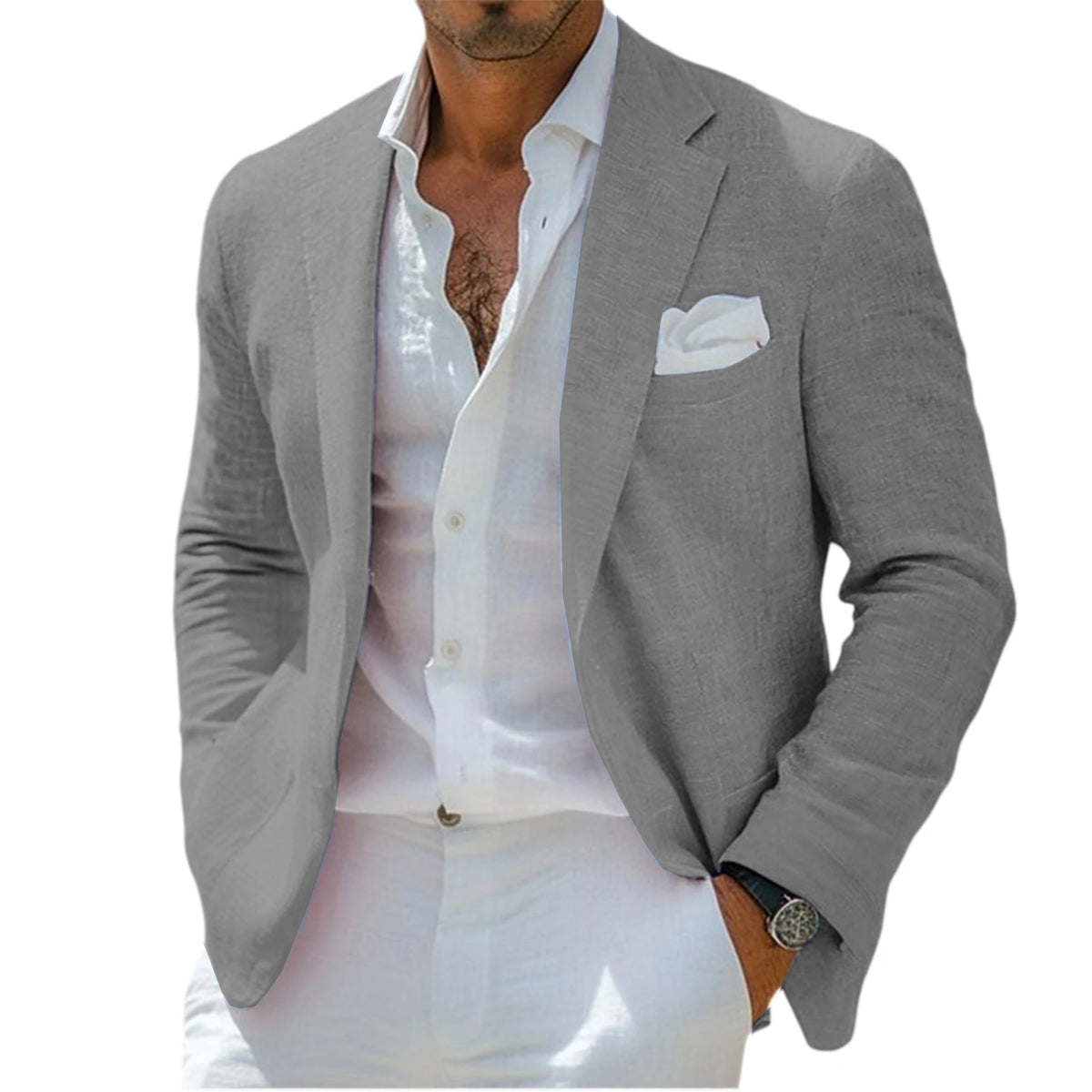 Blazer homme en lin coupe slim – CLEVI Paris