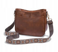 Sac à Main Femme Cuir Écologique Marron Quincaillerie Dorée Bandoulière Réglable – CLEVI Paris