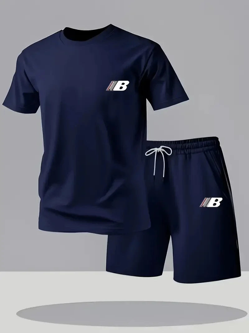 Ensemble homme t-shirt col rond et short en maille – CLEVI Paris
