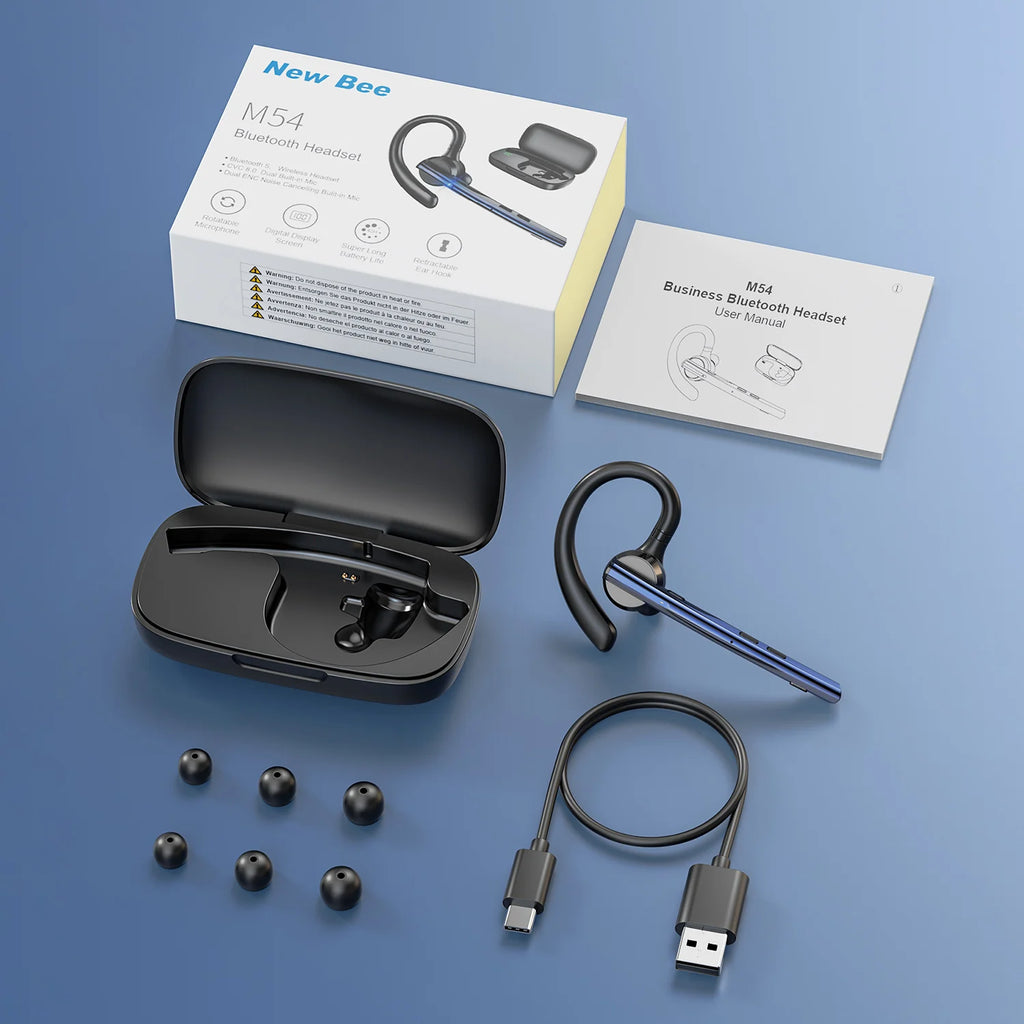 Écouteur Mono Bluetooth New Bee M54 Double Micro Conduite – CLEVI Paris