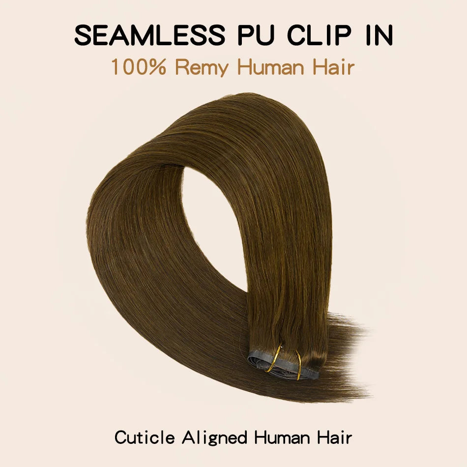 Extensions Cheveux Clip PU Invisibles 7 Pcs – CLEVI Paris