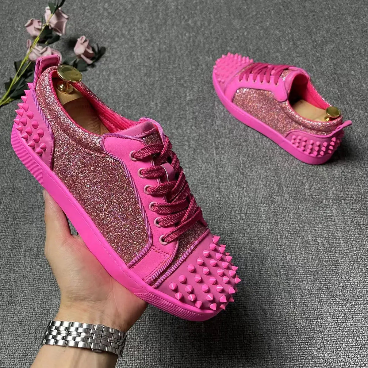 Sneakers Plates Punk Rivets Microfibre Unisexe – CLEVI Paris