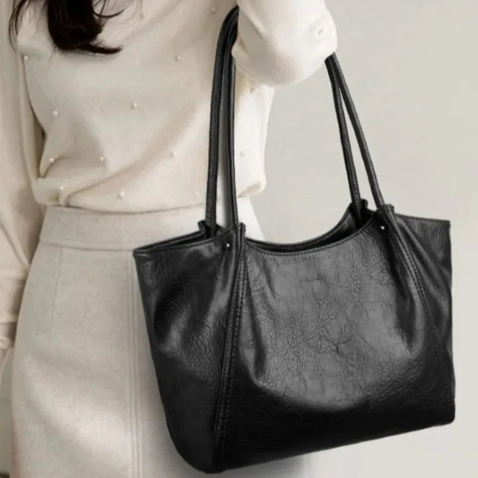 Cabas Vanderwah Cuir Vegan Vintage Femme 31x29cm Multi-Poches – CLEVI Paris