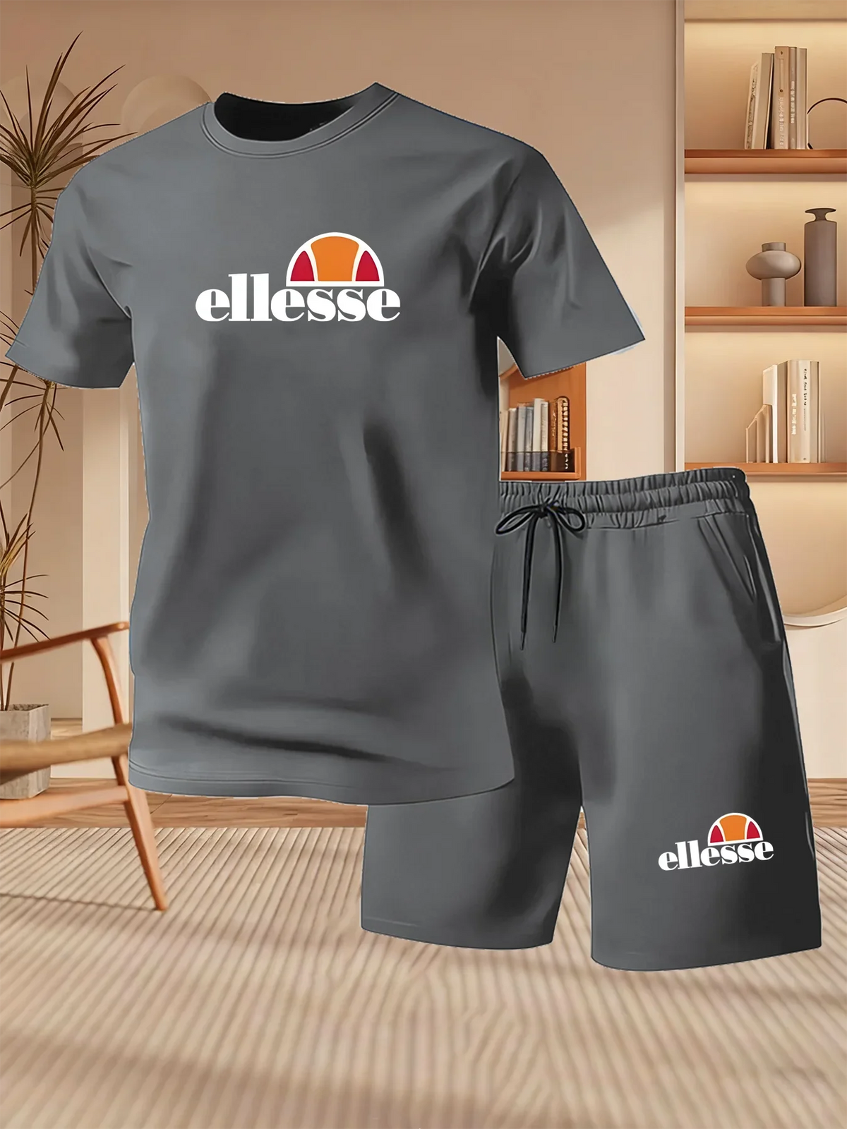Ensemble homme d’été en polyester à col rond – CLEVI Paris