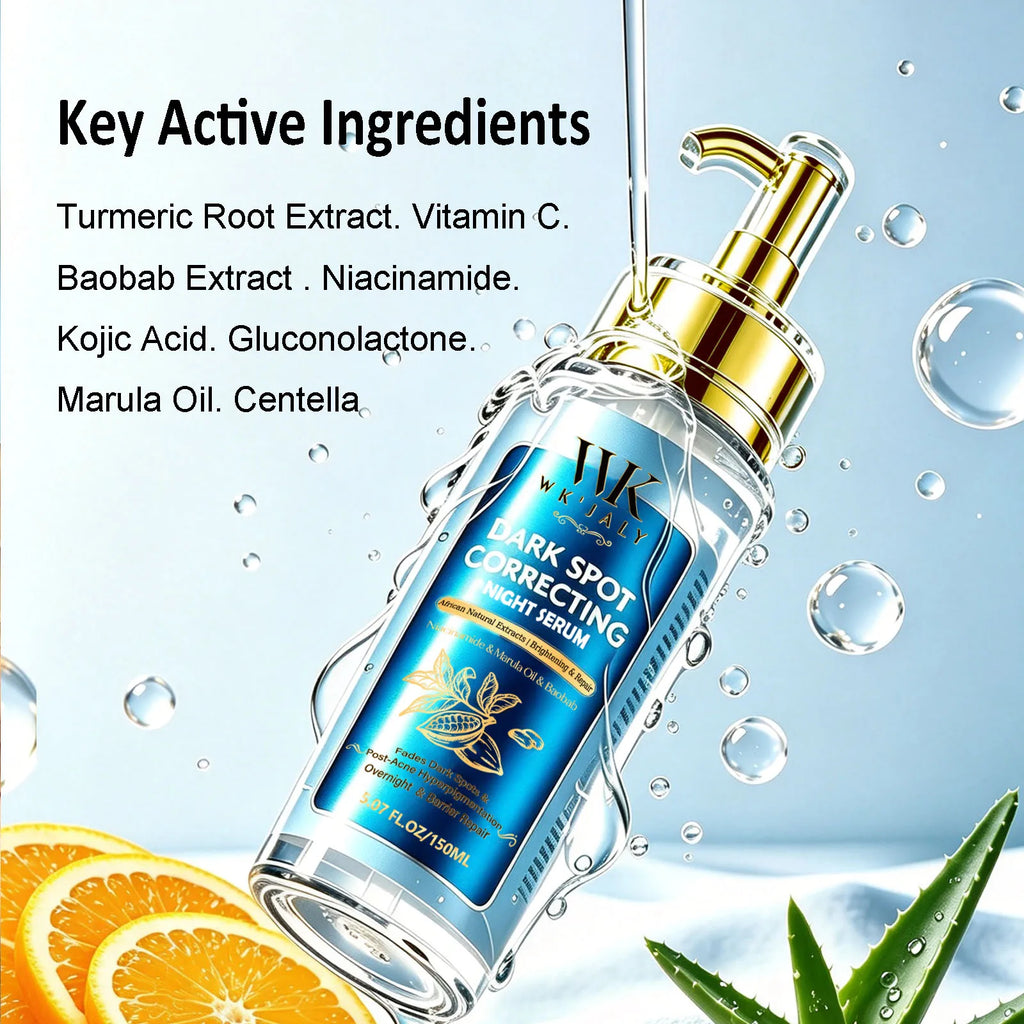 Sérum Nuit Anti-Taches WK'JALY – Éclaircissant, Hydratant & Extraits Africains 150ml – CLEVI Paris