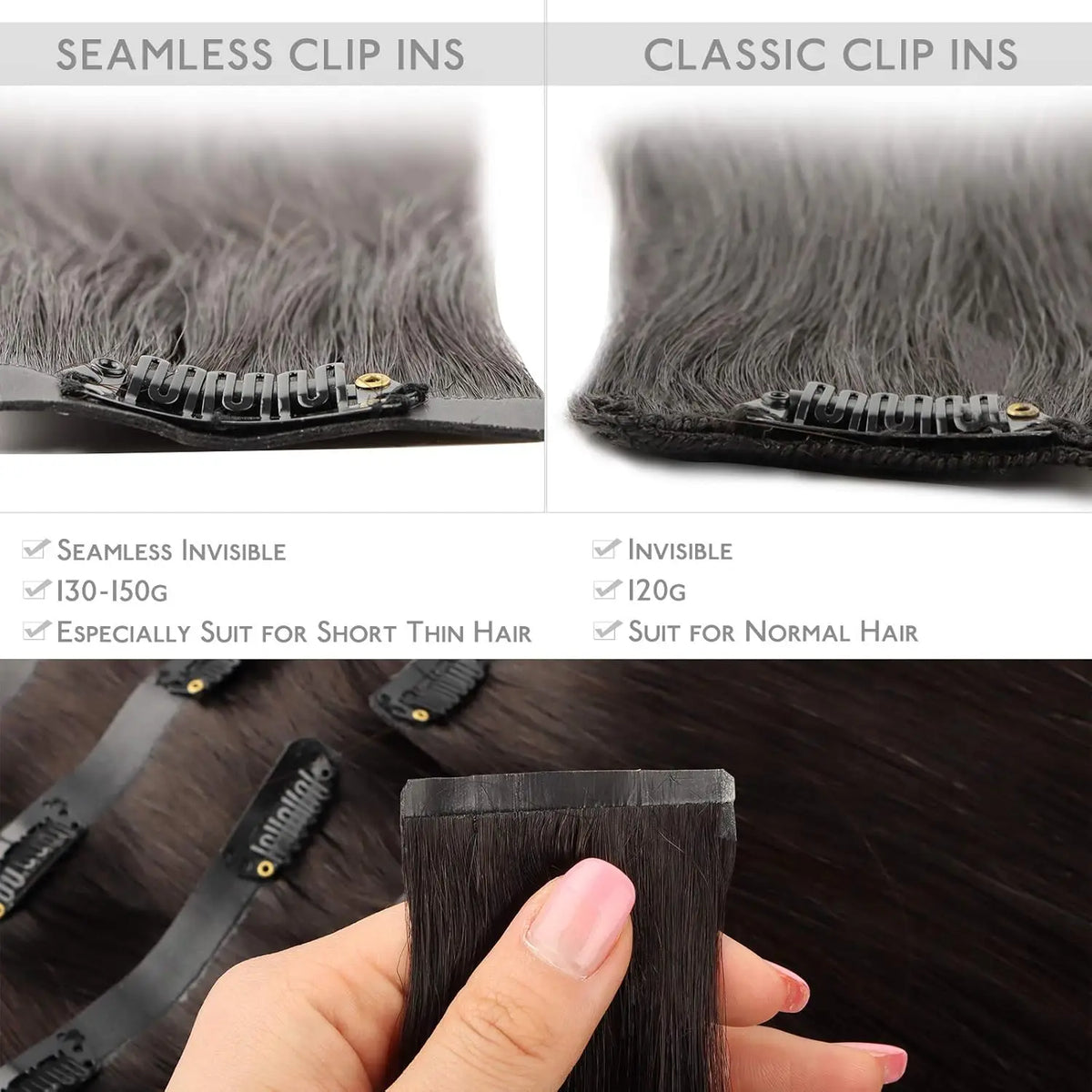 Extensions Clip-In Kinky Straight Remy – CLEVI Paris