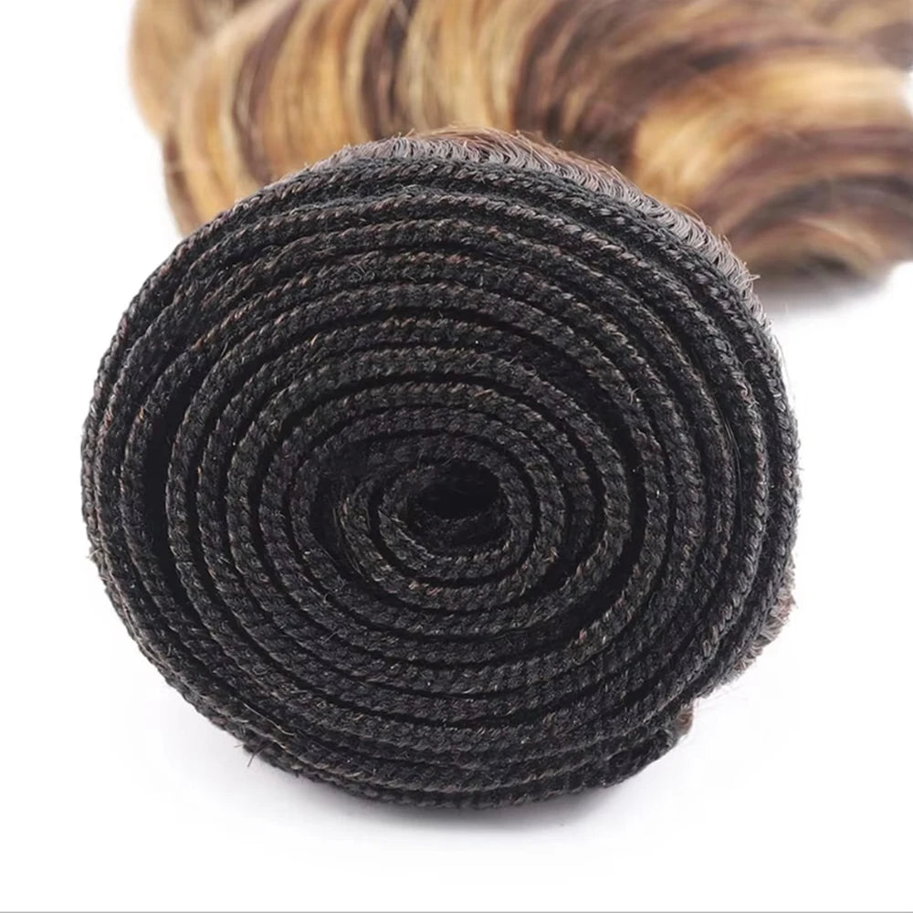 Extensions Cheveux Humains Body Wave Highlight Ombré Brun – CLEVI Paris
