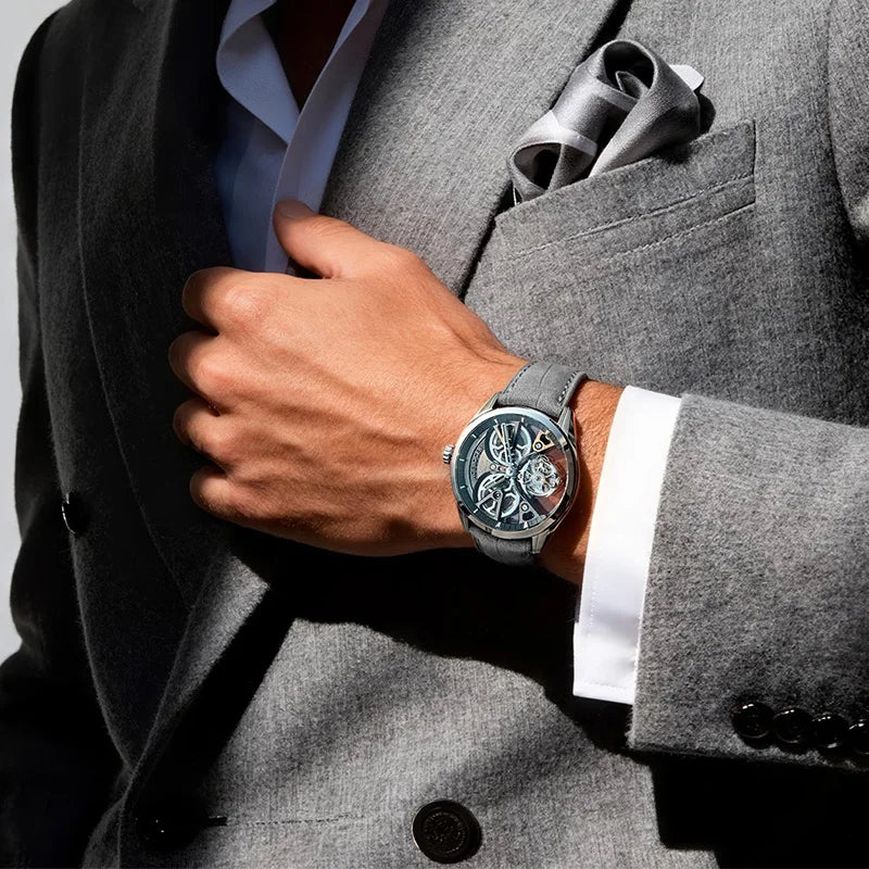 Montre Homme Flying Tourbillon Double Barillet Balancier Libre Design Manta Agelocer Cal.A9301 – CLEVI Paris