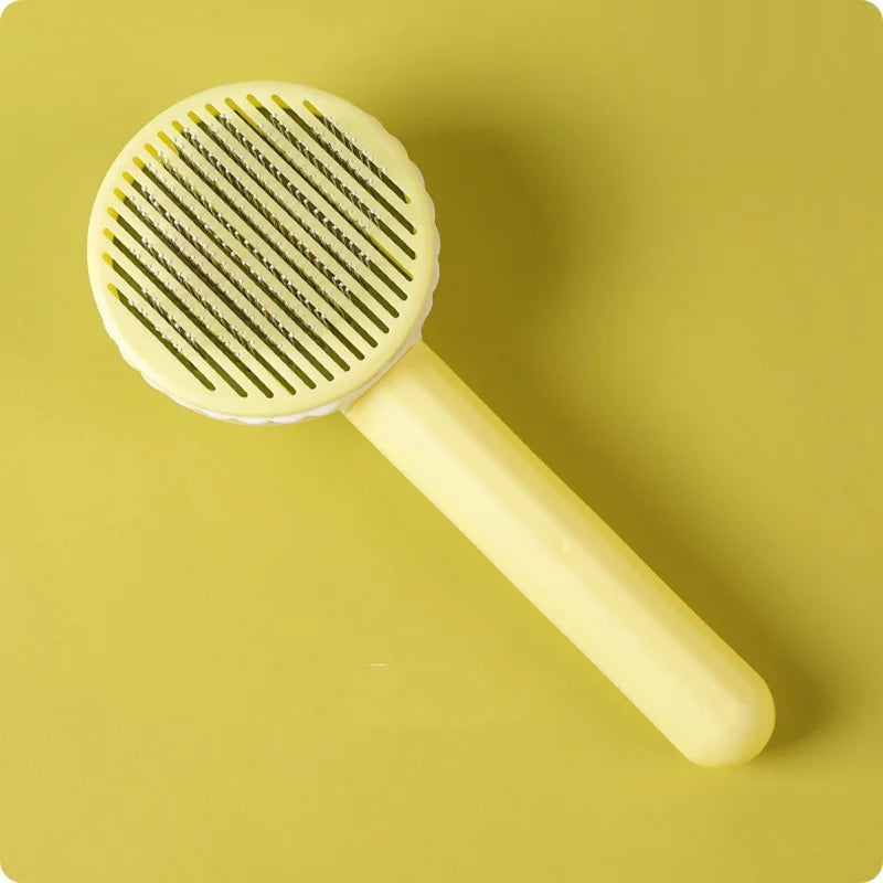 Brosse Auto-Nettoyante Chien & Chat Massage & Démêlage — CLEVI Paris