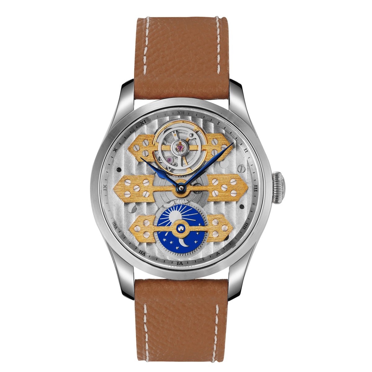 FARASUTE 5570A Montre Homme Mécanique Manuelle Saphir Cuir Étanche 5ATM – CLEVI Paris