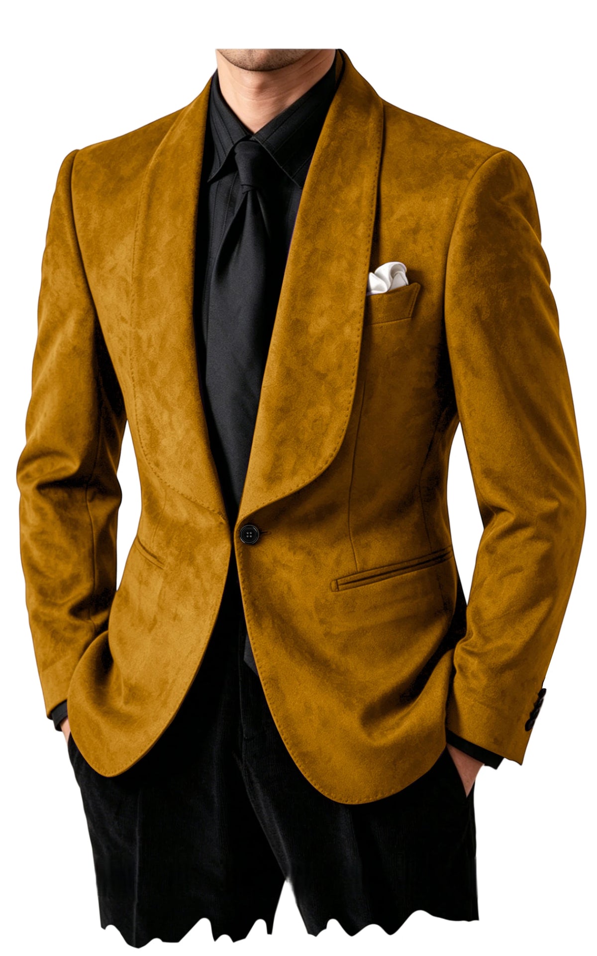 Blazer homme en suédine col châle – CLEVI Paris