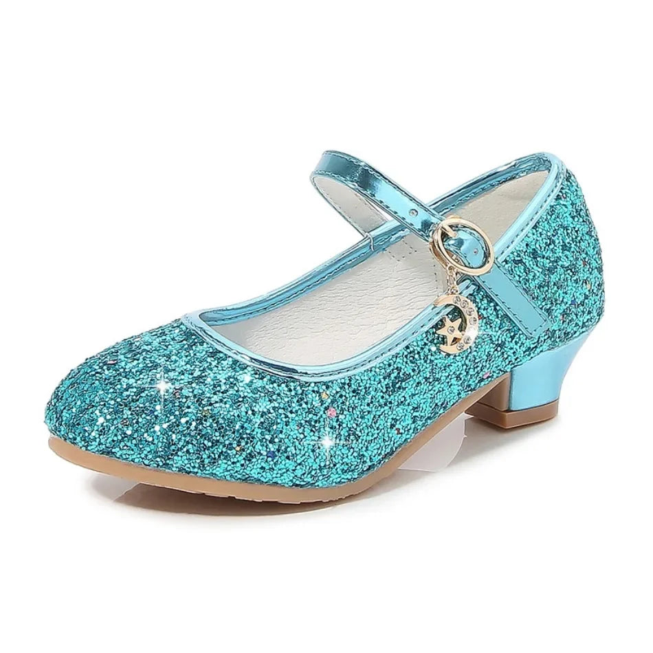 Sandales fille à talons et paillettes – CLEVI Paris