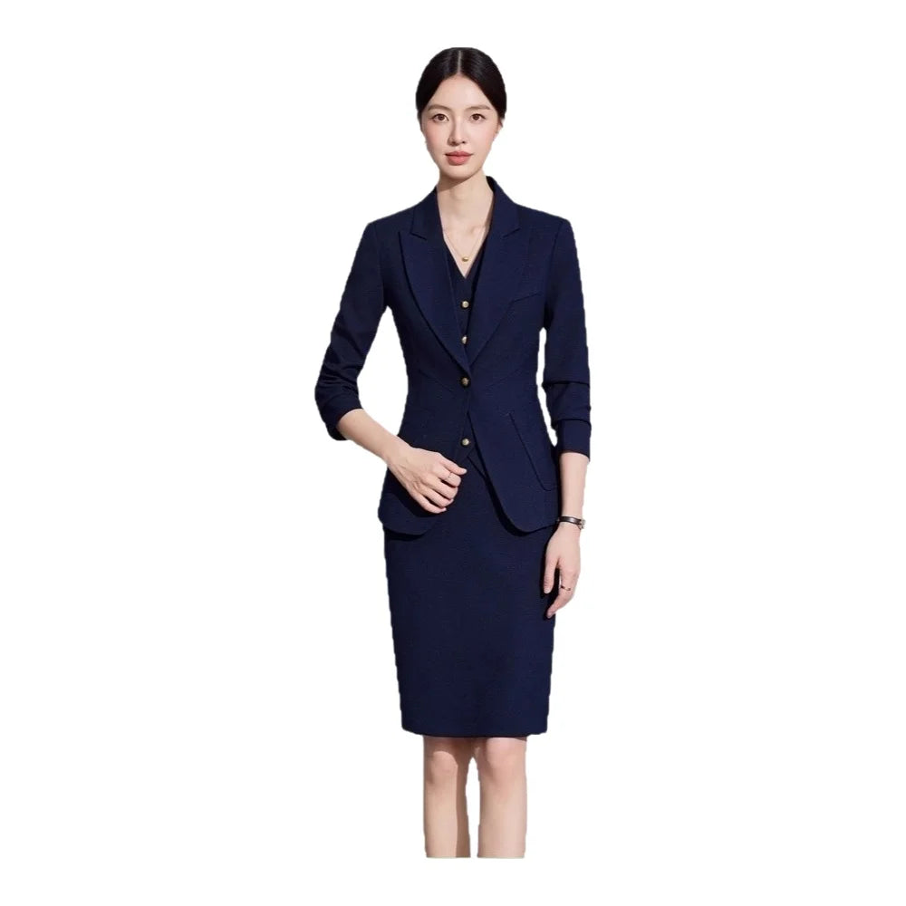 Ensemble Tailleur Femme Professionnel Bureau Manches Longues 8 Coloris – CLEVI Paris