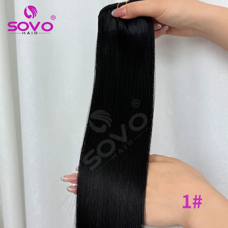 Extensions Clips Remy 7Pcs 120g Droites Femme – CLEVI Paris