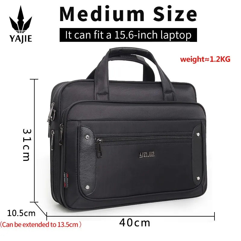 Serviette Homme Toile Oxford Grande Capacité Laptop 14"-19" – CLEVI Paris
