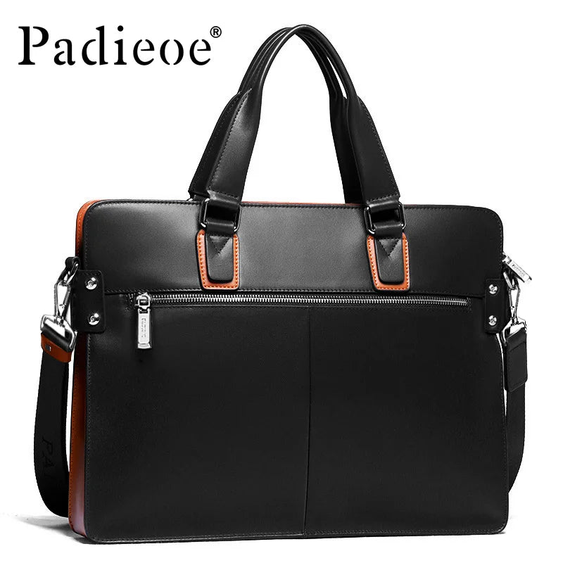 Cabas Cuir Véritable Homme Padieoe Détails Chaînes Business – CLEVI Paris