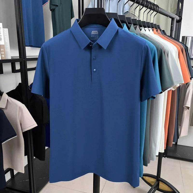 Polo Homme Sans Coutures Séchage Rapide Nylon-Spandex Col Renforcé 12 Couleurs M-4XL – CLEVI Paris