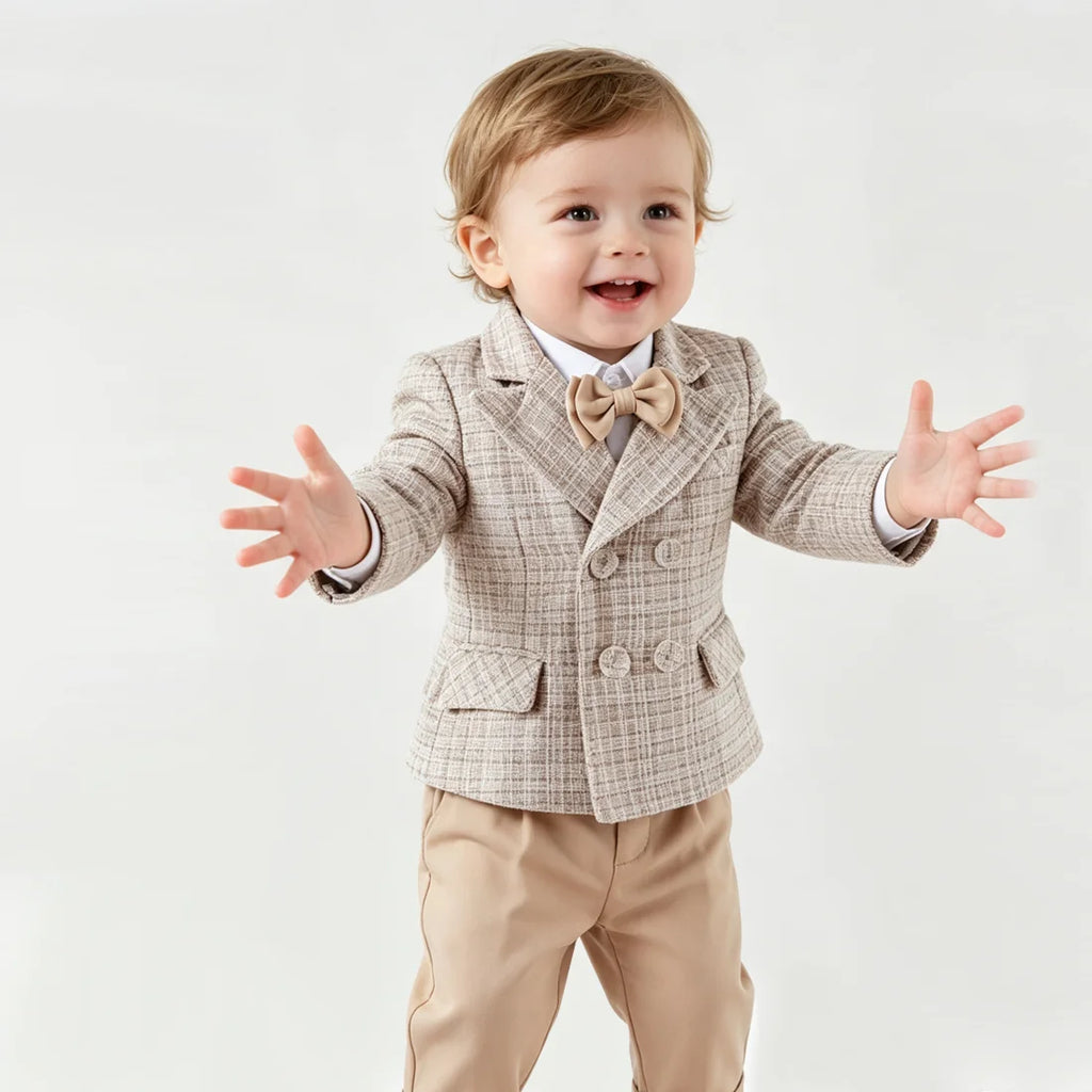 Costume bébé garçon blazer croisé et pantalon – CLEVI Paris
