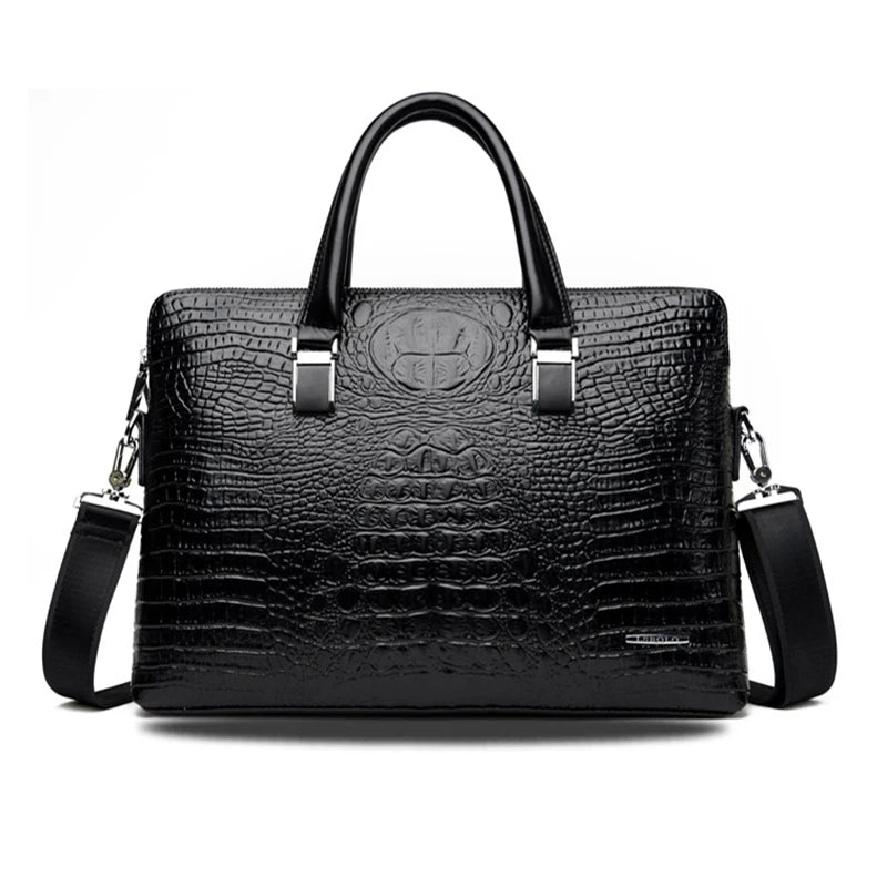 Serviette PU Motif Croco Homme Ordinateur 14" Business 720g – CLEVI Paris
