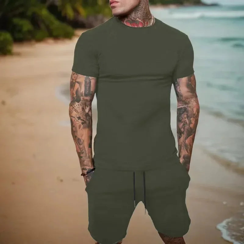 Ensemble homme t-shirt et short en polyester – CLEVI Paris