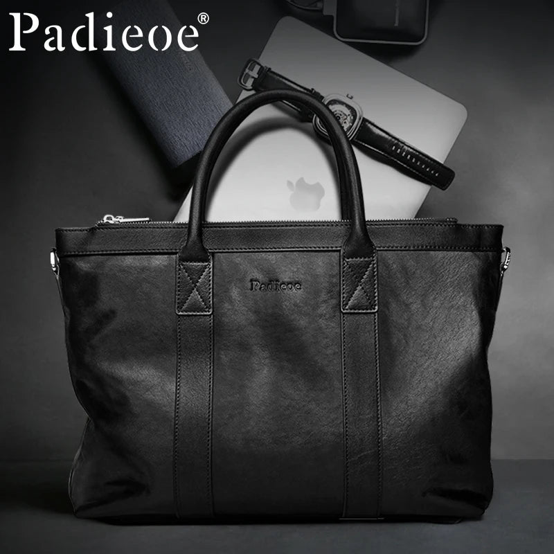 Sacoche Homme Cuir Vache Business Luxe Noir – CLEVI Paris