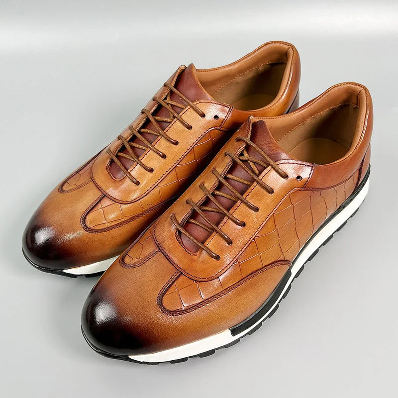 Sneakers en cuir à lacets pour homme – CLEVI Paris