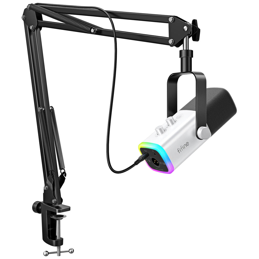 Kit Microphone FIFINE AM8T USB/XLR RGB Bras Articulé Gaming – CLEVI Paris
