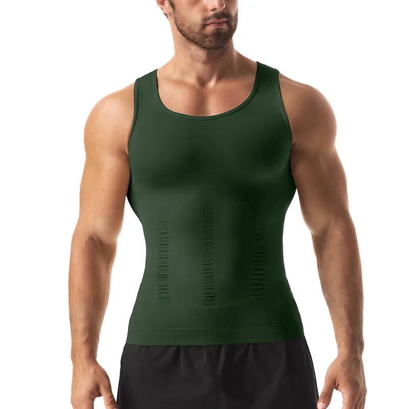 Gaine Amincissante Homme Débardeur Compression Ventre Plat Soutien Dorsal – CLEVI Paris