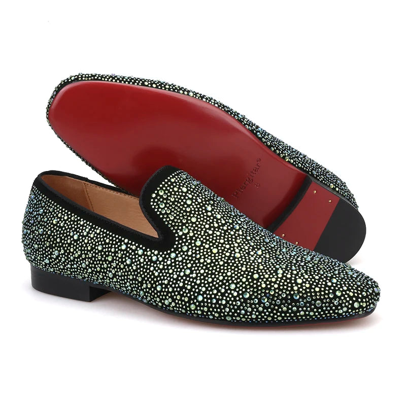 Mocassins Suède Homme Strass Slip-On – CLEVI Paris